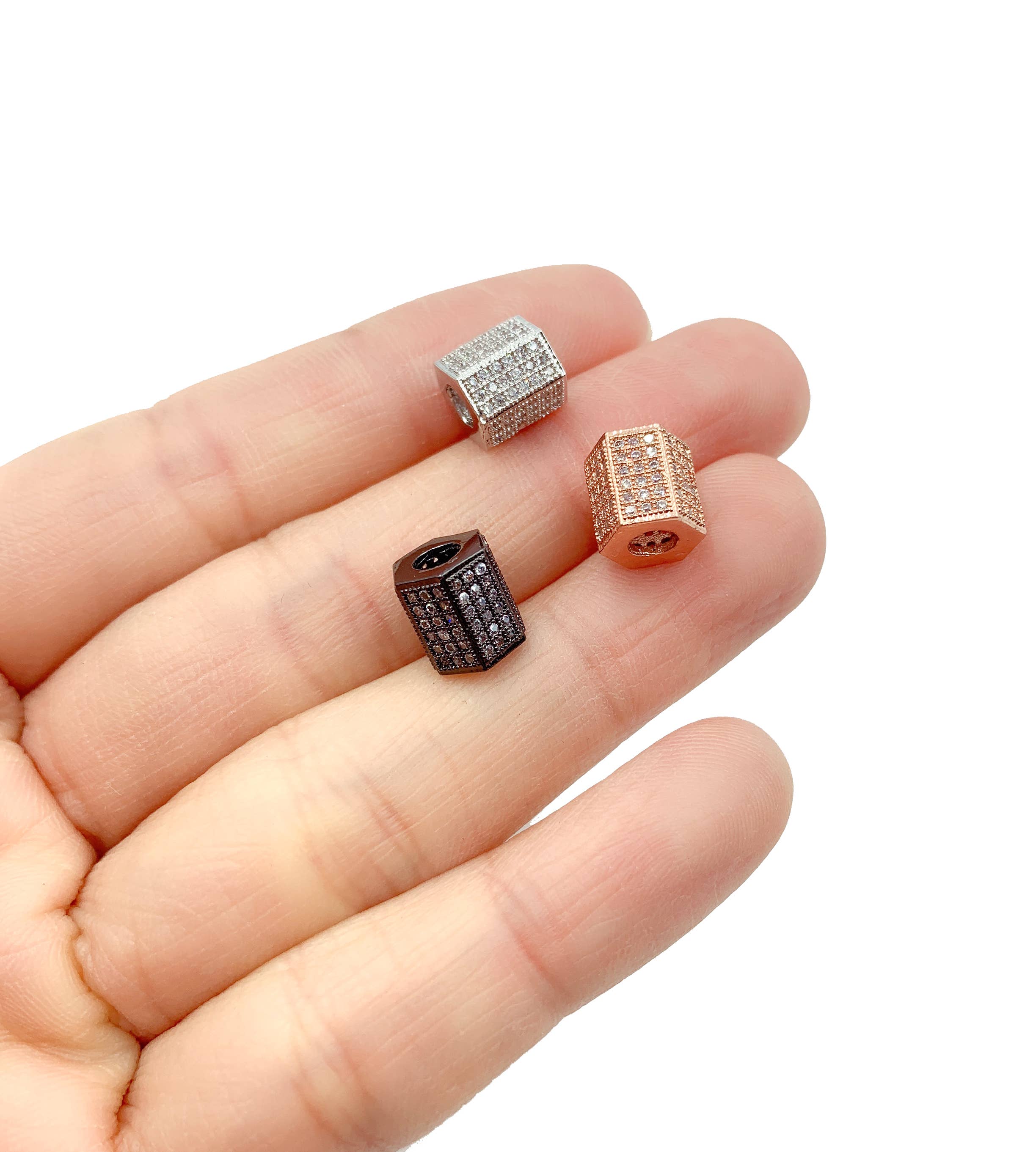 findings4uGem - Wholesale Individual Charm/Pendant - Dainty Cylinder Shape Beads Charm in Gold Filled, BD0160