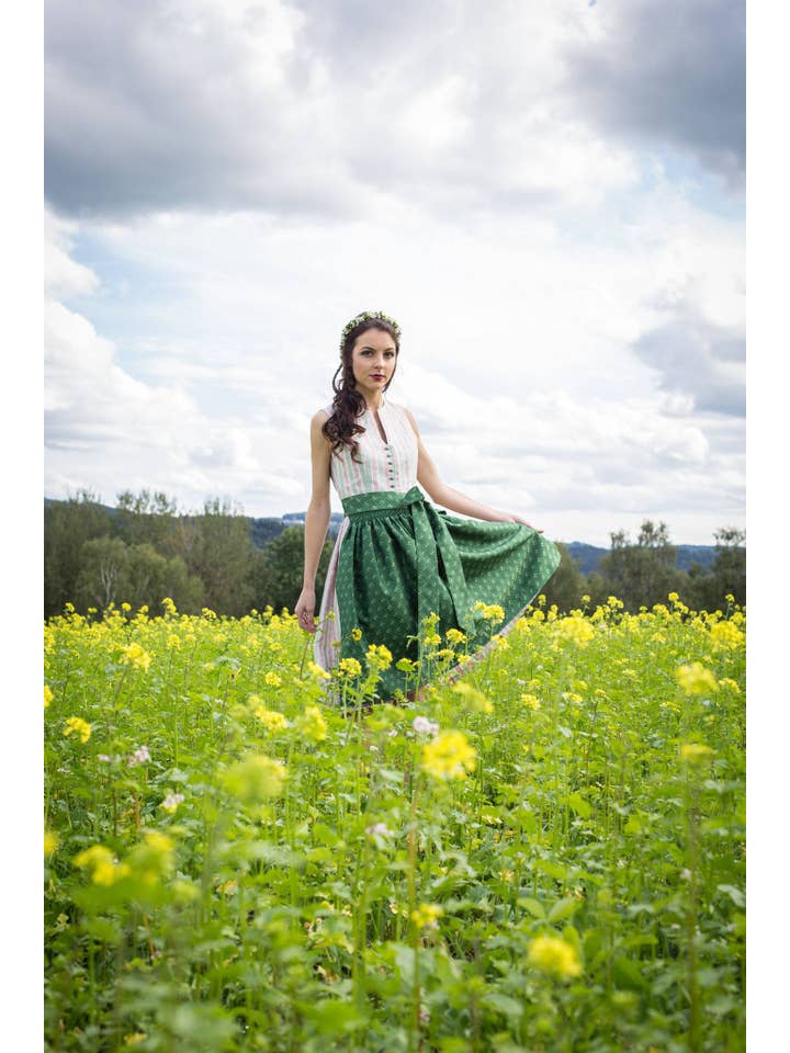 Kaiserliche Liebelei - Wholesale Dress - Women's - Silk dirndl Lily Stripe Coral5