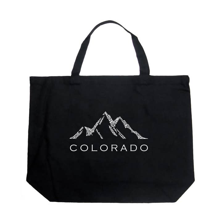 LA Pop Art Word Art Tygväska - Colorado skidstäder för wholesale av LA Pop Art