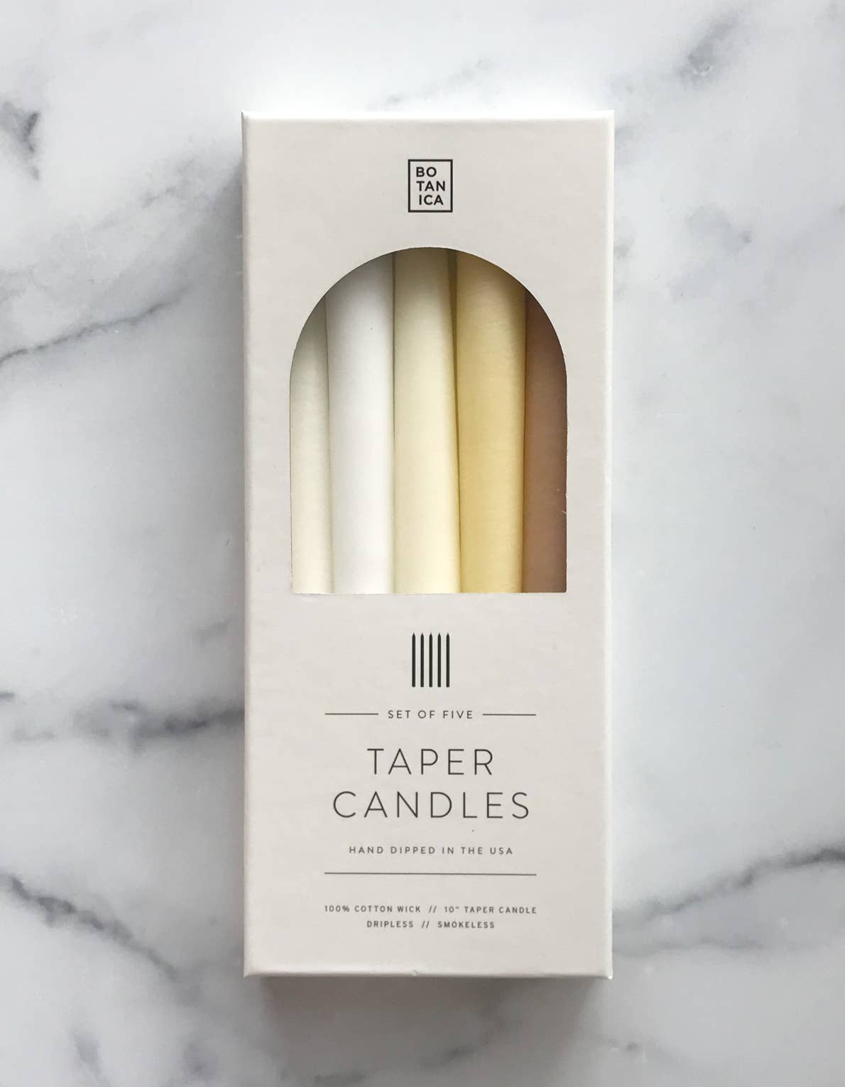 BOTANICA - Wholesale Tapered Candle/Candlestick - Neutral Mix Taper Candles | Set of 51