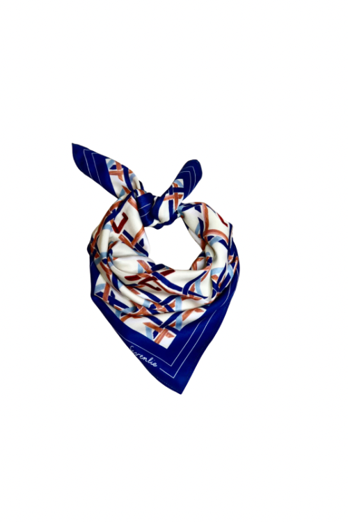 Sevenlie - Wholesale Head Scarf - Women's - 65cm square scarf Caneva blue1