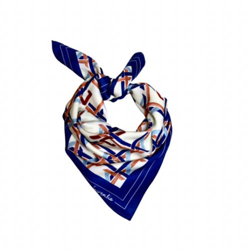 Sevenlie - Wholesale Head Scarf - Women's - 65cm square scarf Caneva blue1
