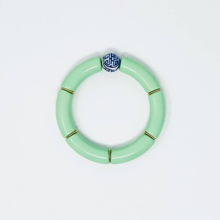 Fornash - Venta al por mayor Pulsera de cuentas - Pulsera de tubo acrílico de bambú azul de China