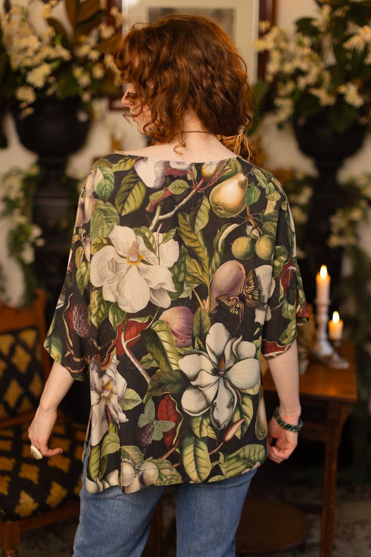 Market of Stars (Worldwide) - Vente Tunique – femme - Tunique Tee Luxe Fleur De Lune avec Imprimé Floral & Abeilles1