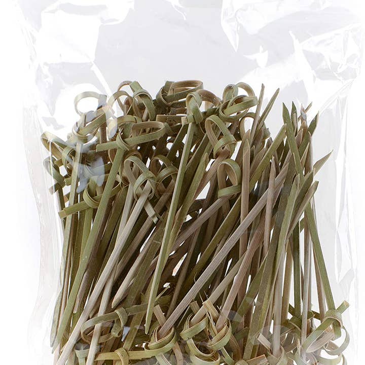 EcoQuality - Wholesale Cocktail Pick - Bamboo Wood Knot Cocktail Skewer Picks - 3.5 Inches Great1