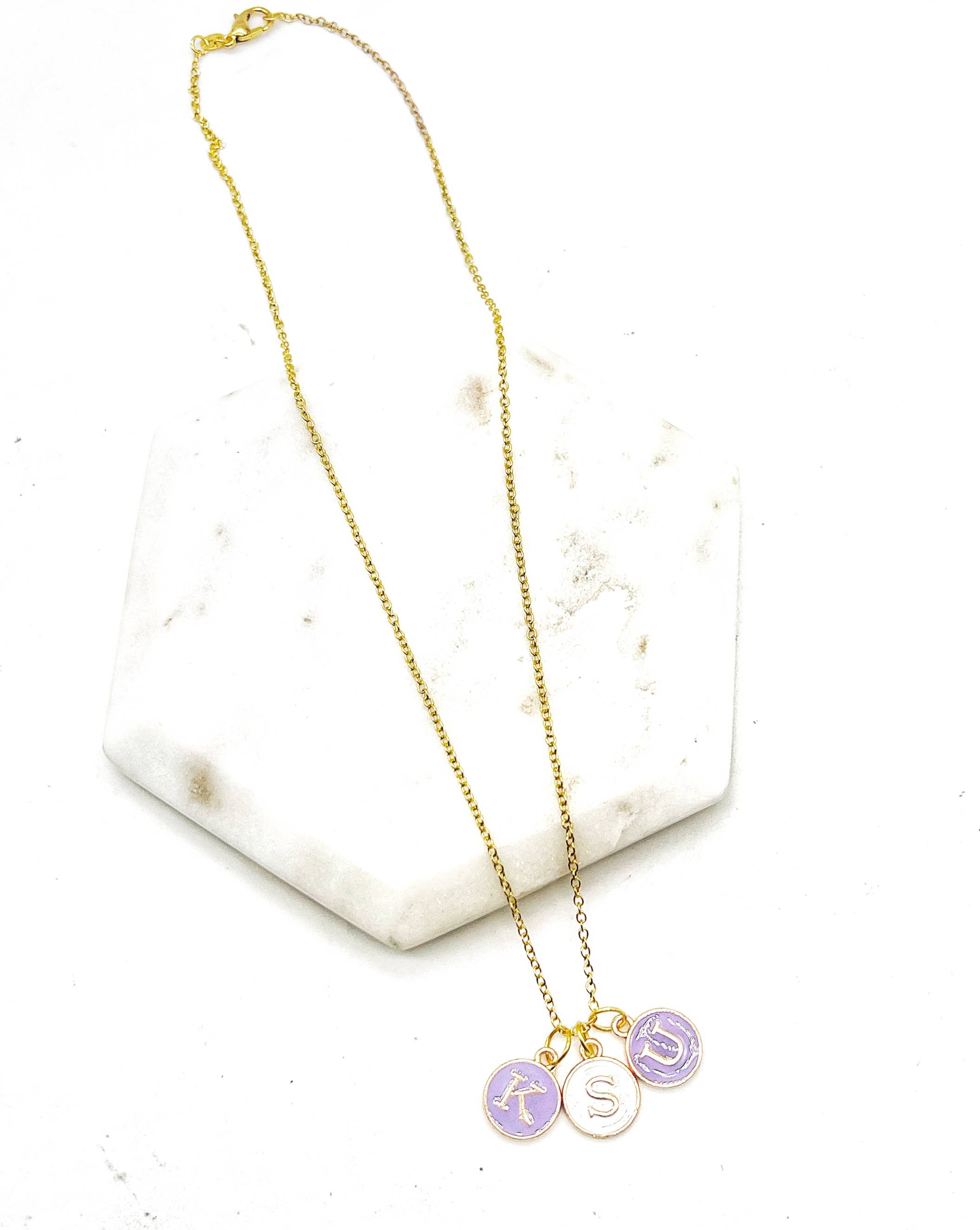 Baubles by B - Wholesale Pendant/Charm Necklace - Purple White KSU Kansas State University Charm Necklace Cats1