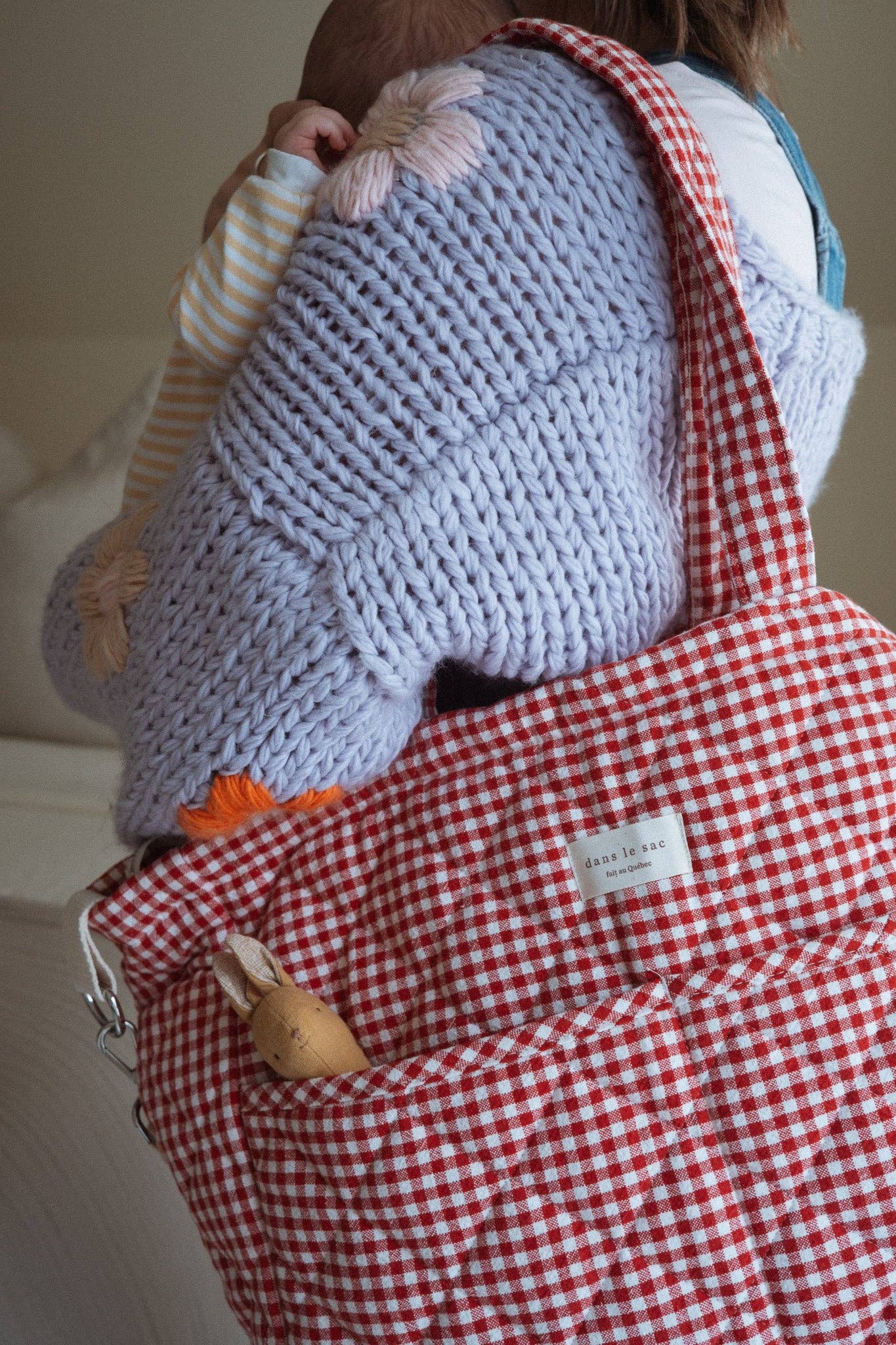 Dans le sac - Wholesale Diaper Bag - Baby - Organic cotton diaper bag - Gingham collection11