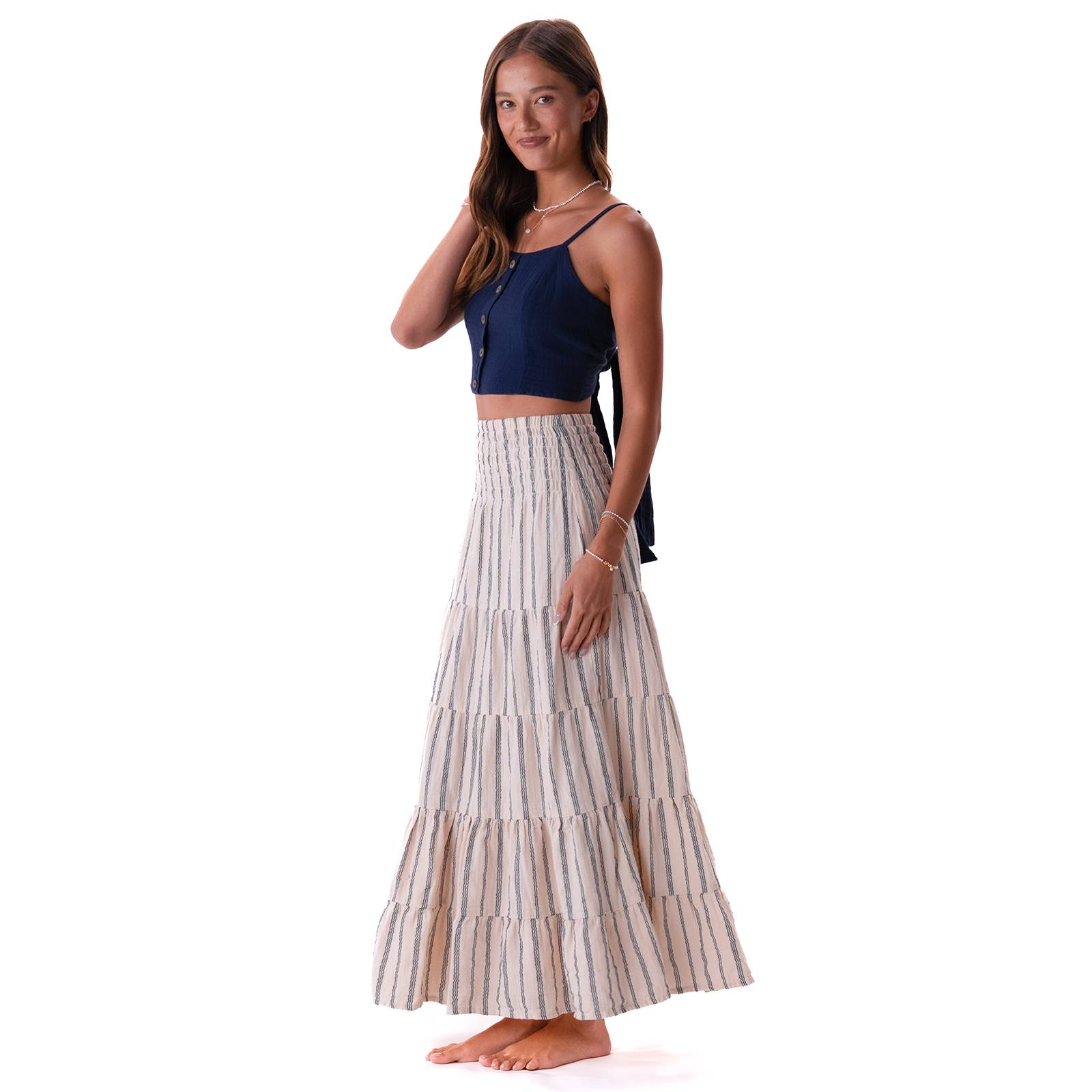 Lotus and Luna - Wholesale Skirt - Women's - Sailor Stripe Sundrift Skirt3