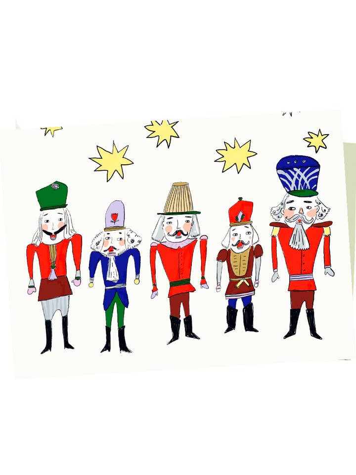 Illustrated holiday nutcrackers notecard for wholesale by ELIZABETH GRAEBER art + illustration