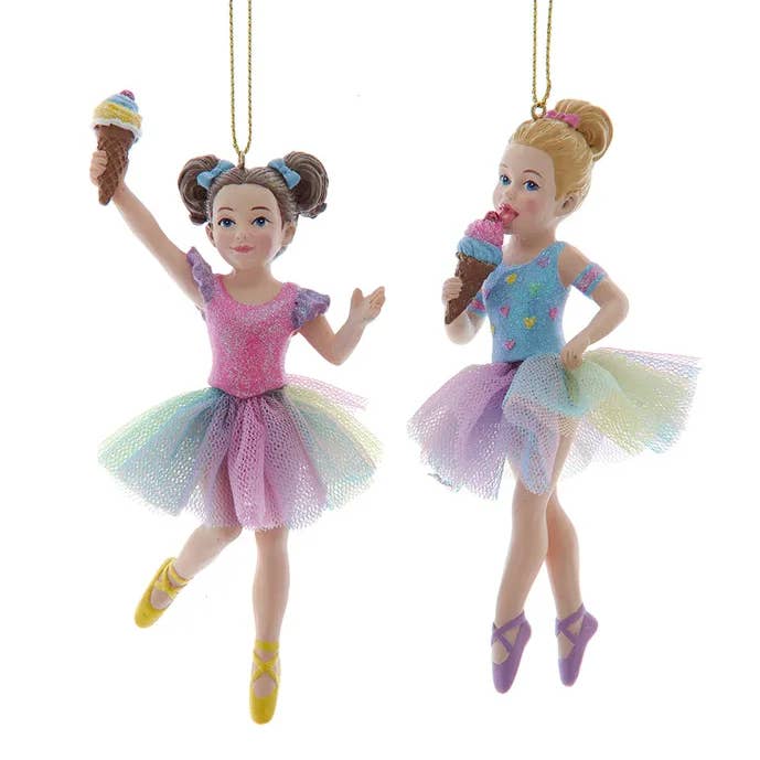 5.25" Ice Cream Pastel Girl Ornament 2 Assorted for wholesale by Kurt S. Adler, Inc.