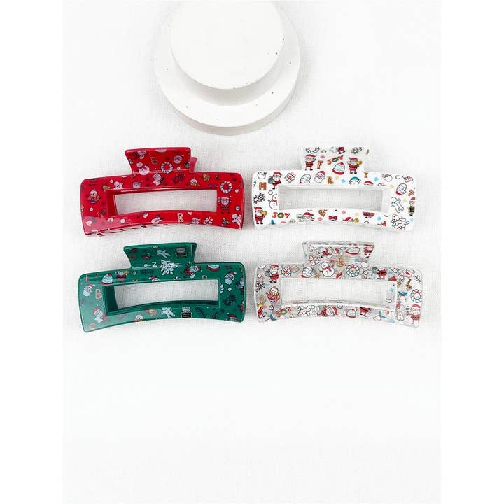 MIX COLOR Christmas Design Patterns Jaw Hair Clip for wholesale on Faire