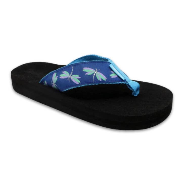Tidewater Sandals - Wholesale Flip Flops - Women's - Arch Support Cushioned Flip Flops Sandals - Dragonflies