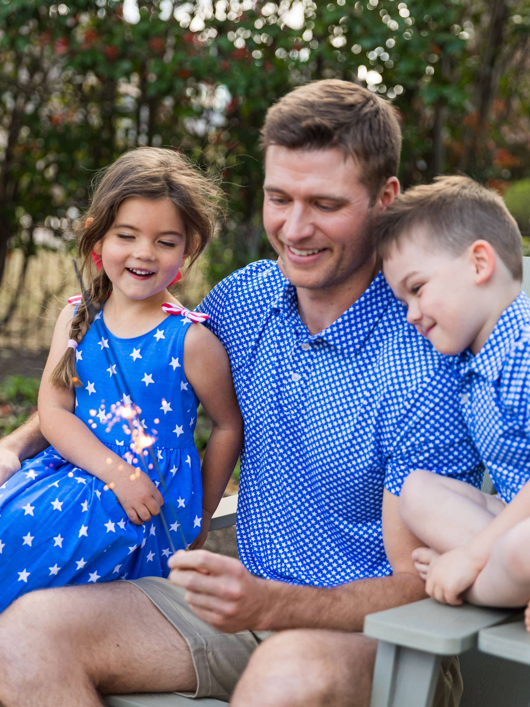 RuffleButts + RuggedButts - Wholesale Athletic Top - Men's - Men's Tiny Blue Stars Knit Short Sleeve Performance Polo6