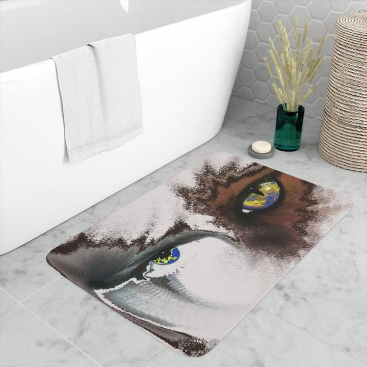 Unique Memory Foam Bath Mat - Anti-skid Bathroom Mat 24in X 26in, Soft Bath Mat, Bathroom Decor, Gothic Art, Goth Bath Mat, Free Shipping for wholesale by Ambiguous Designs