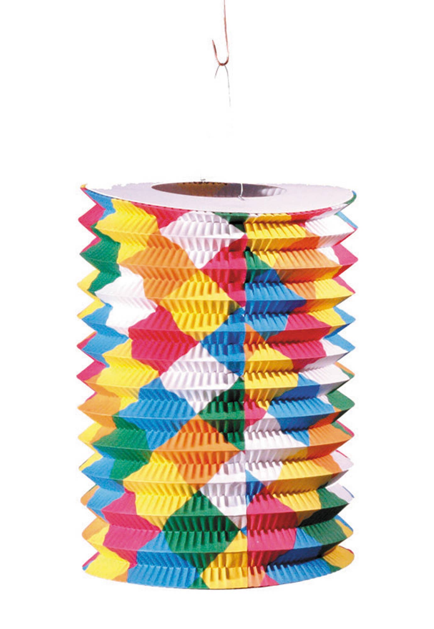 Party Pro - Wholesale Feestbord/banner - 13 cm cilindrische papieren lantaarn met bariole patroon2