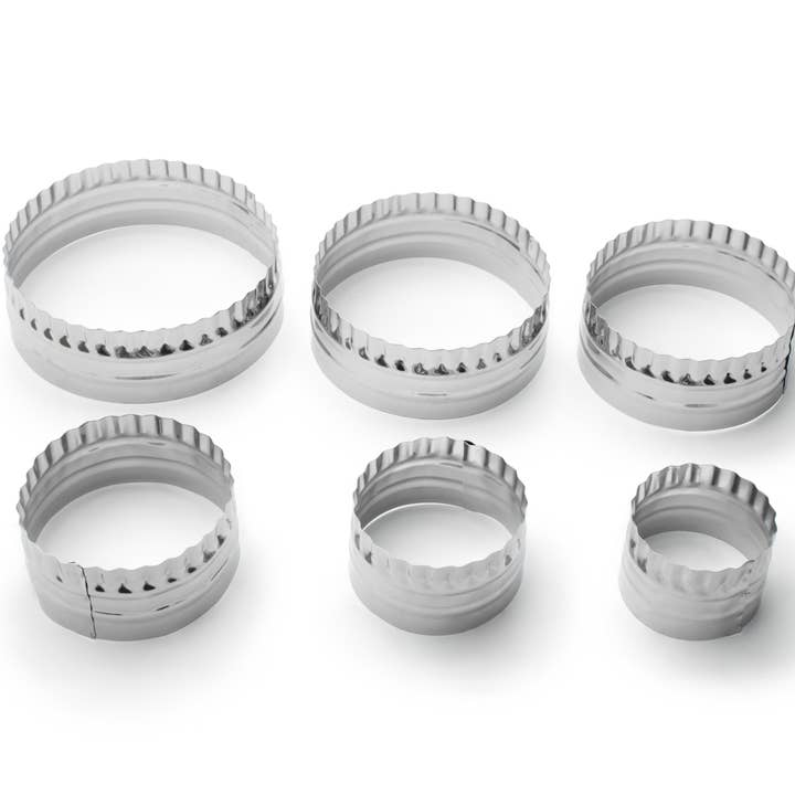 Fox Run Brands - Wholesale Cookie Cutter - Fox Run Plain and Crinkled Circle Cookie Cutter Set, 6-Piece0