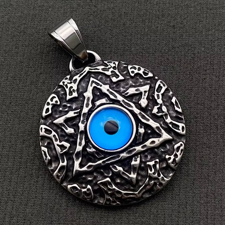 Hexagram Evil Eye Stainless Steel Pendant - MJ/MNP for wholesale by Mio Queena
