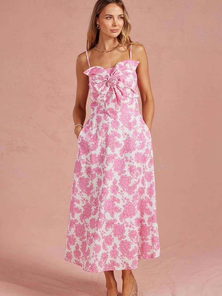 Robe midi sans manches à fleurs de jardin botanique pour la vente par Strut & Bolt