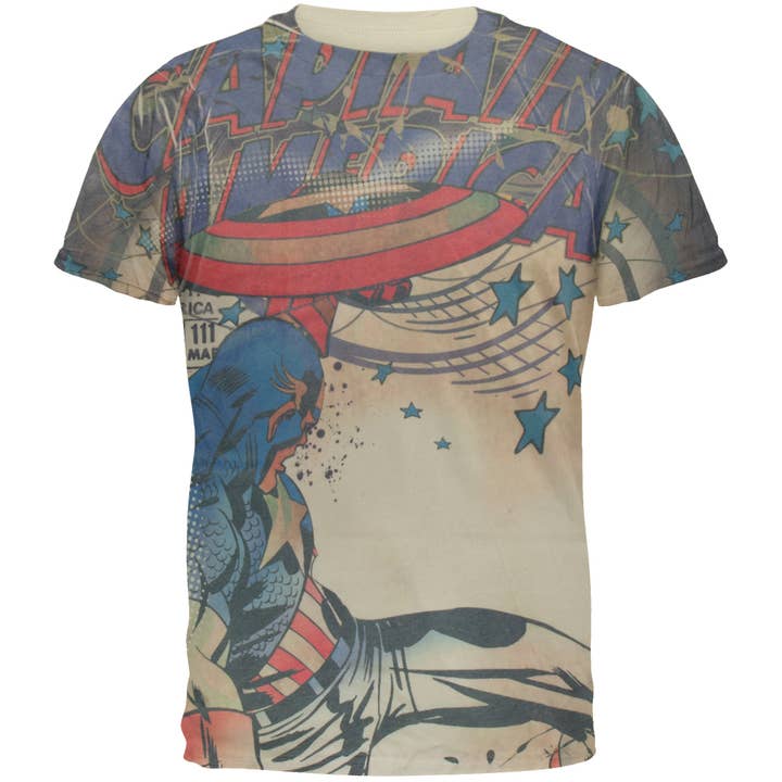 Captain America - Kicking All Over Mens T Shirt for wholesale by Official Store