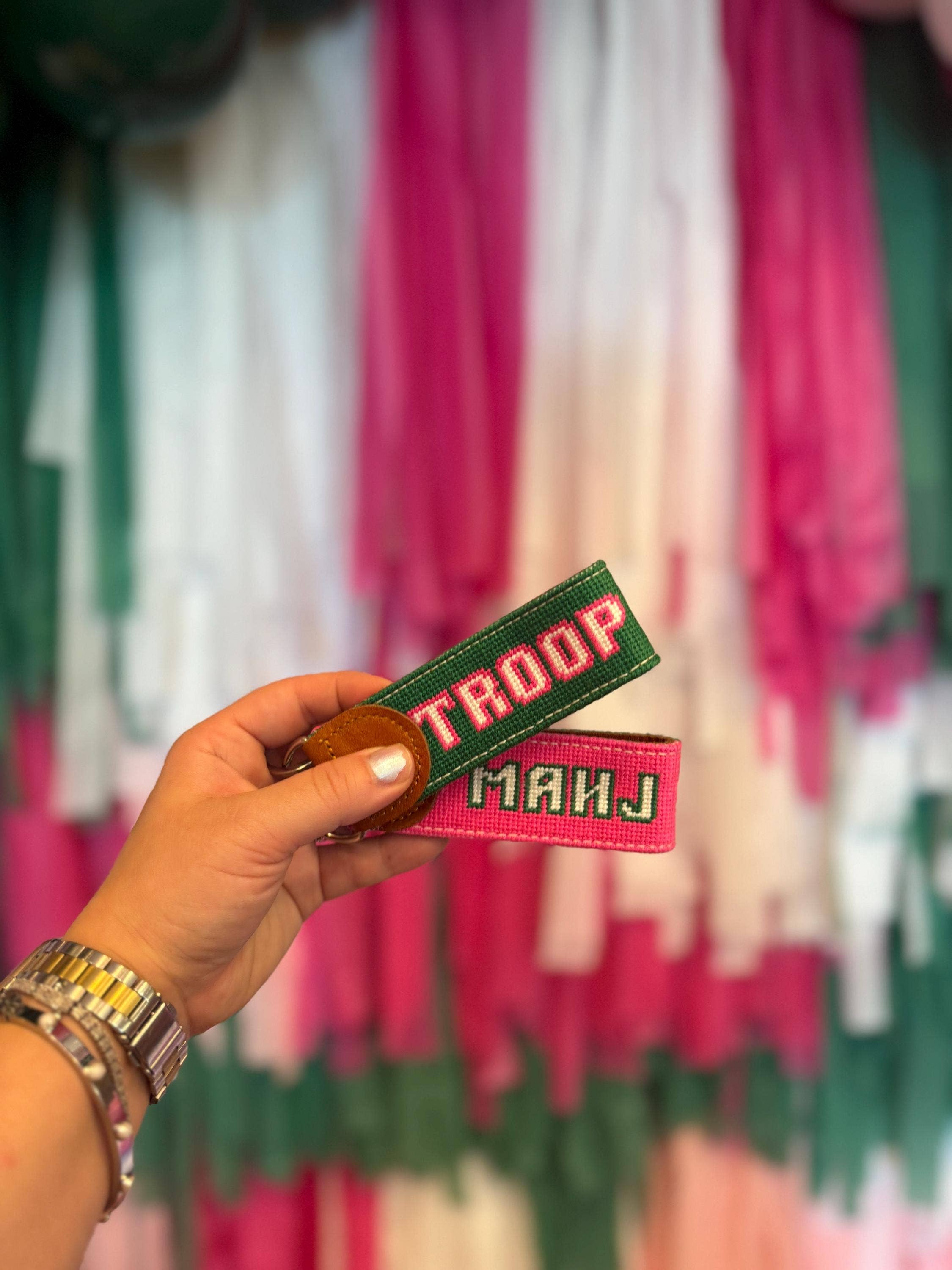 Southern Decorative - Wholesale Keychain - Women's - Troop Mahj Needlepoint Keychain1