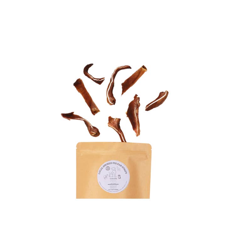 Smoked Pig Ear Strips for wholesale by Bark BBQ
