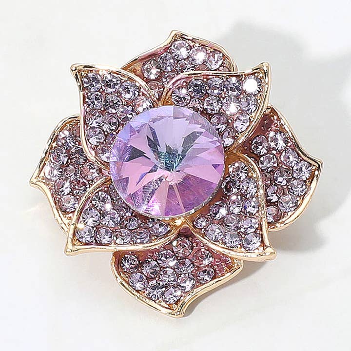 Broche de Flor com Pedras Pavimentadas por atacado de Sensibling Corp.