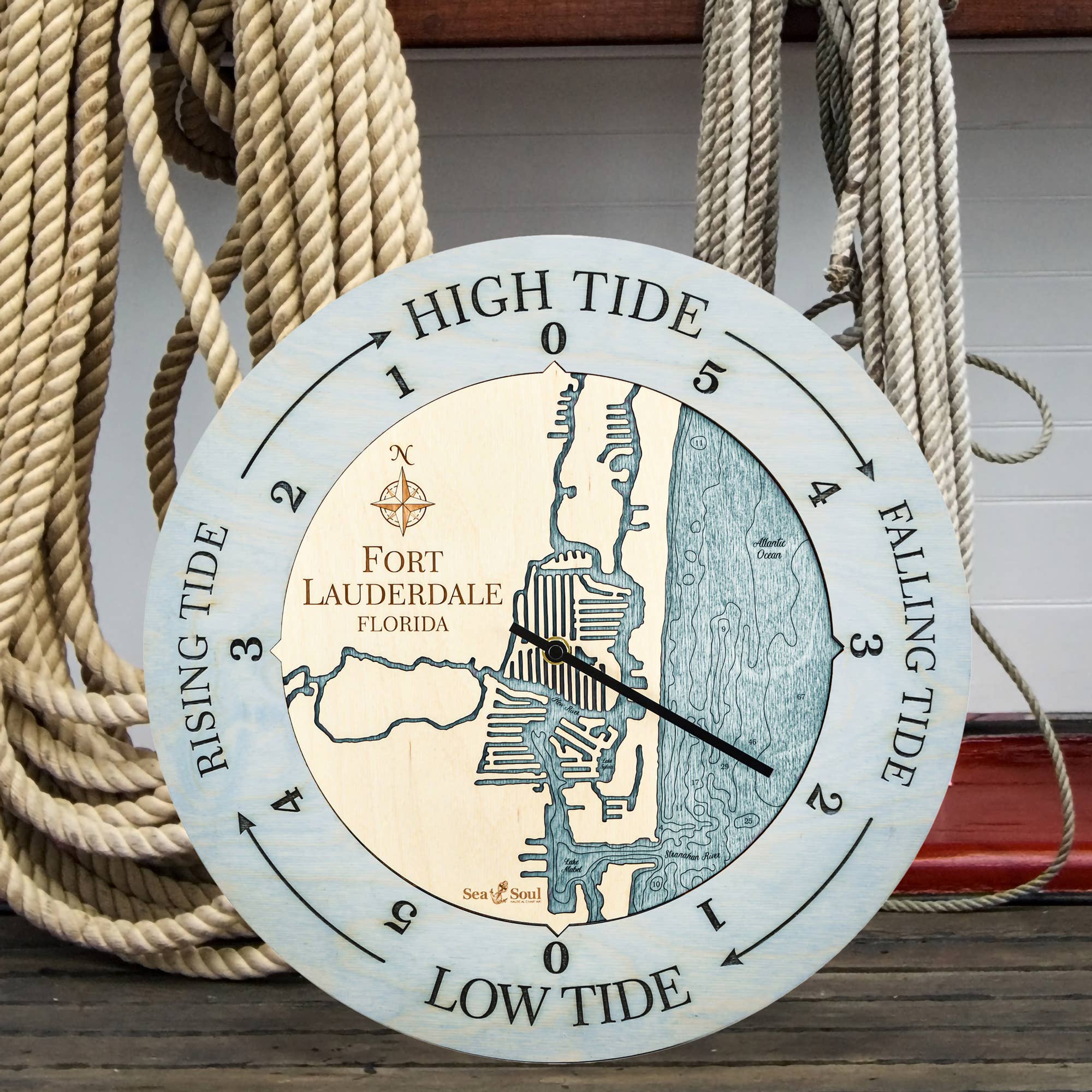 Sea & Soul Nautical Chart Art - Wholesale Wall Clock - Florida East Coast Nautical Chart Tide Clock-Many Locations72