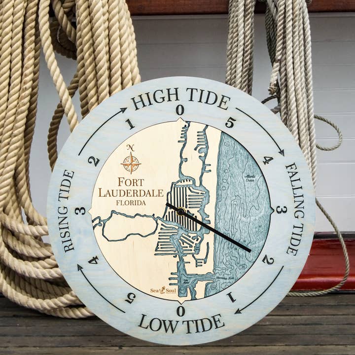 Sea & Soul Nautical Chart Art - Wholesale Wall Clock - Florida East Coast Nautical Chart Tide Clock-Many Locations72