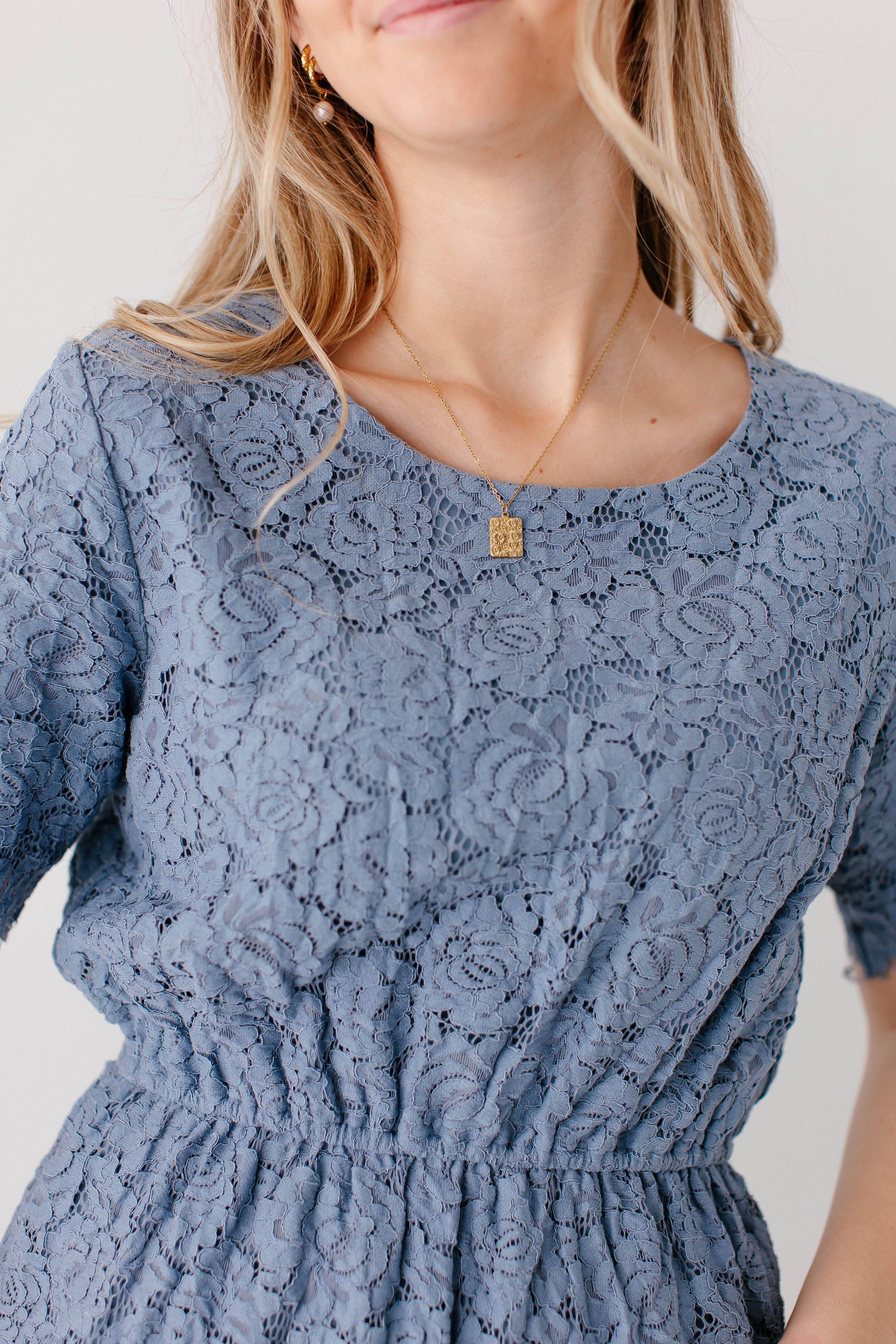 The Main Street Exchange - Wholesale Dress - Women's - 'Odessa' Round Neck Lace Maxi Dress14