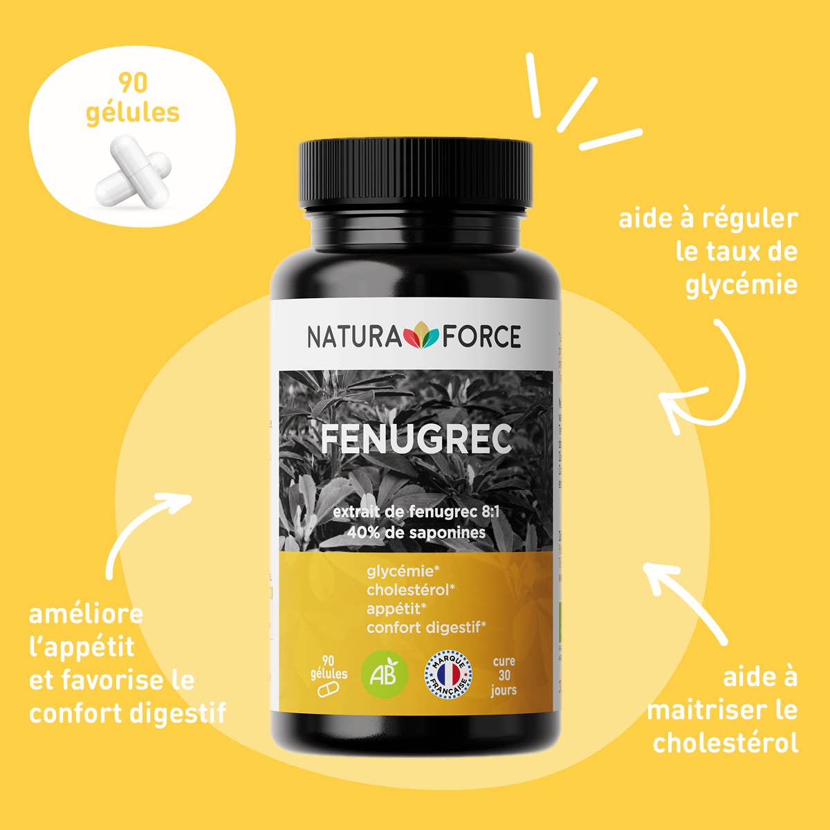 Natura Force - Wholesale Oral Supplement/Vitamin - Organic fenugreek - 90 capsules1