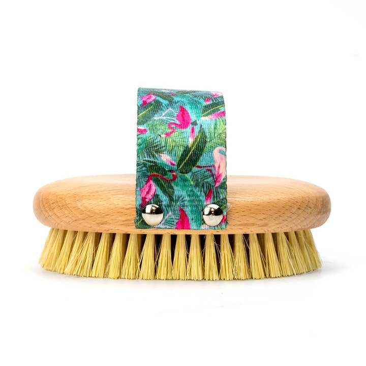 Spazzola esfoliante per il corpo secco in sisal Flamingo Strap per la vendita all'ingrosso da parte di EcoFreax