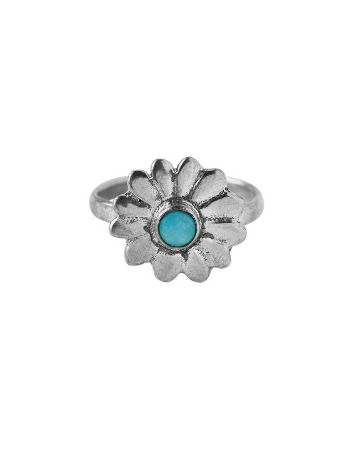 Zilveren madeliefjebloem ring for wholesale by XZOTA