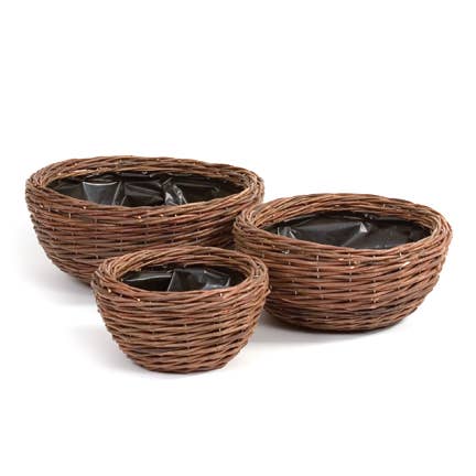 S/3 UNPLD WILLOW PLANTERS for wholesale by Willow Group