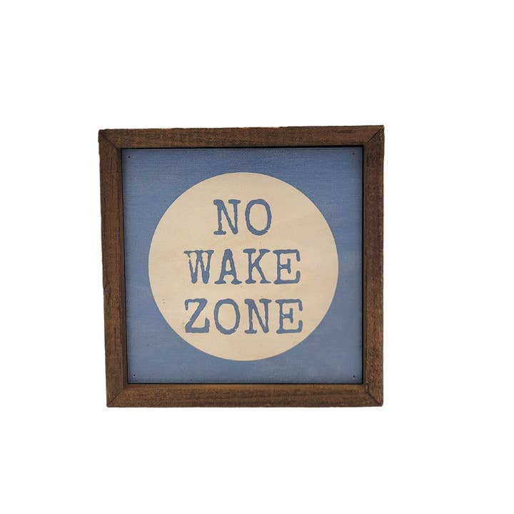 6x6 No Wake Zone Cabin Sign- Summer Décor for wholesale by Driftless Studios