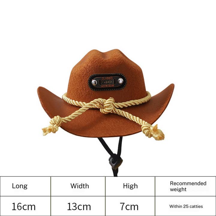 Toby Supply - Wholesale Pet Hat - Dog - Cowboy Hat for Cats – Stylish Sun Hat for Persian_CWMM7262