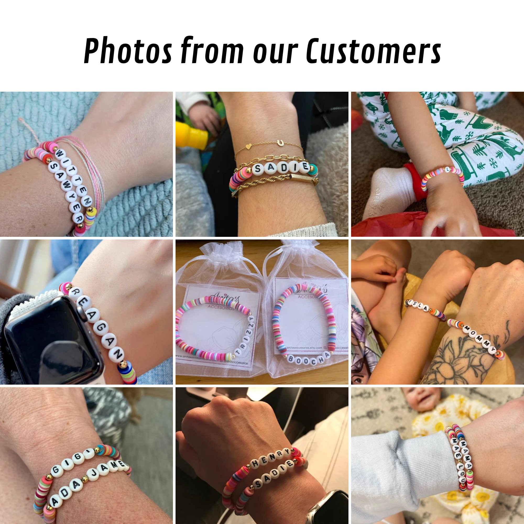 Anita's Accesorios - Wholesale Beaded Bracelet - Custom bead name bracelet  rainbow bracelet, heishi bracelet7