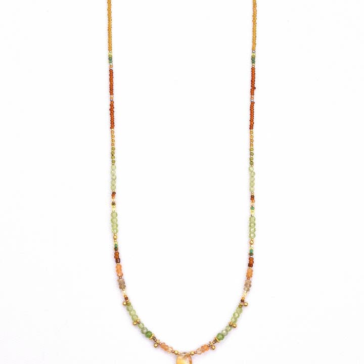 GF 24K Vermeil Citrin Peridot Spessartin Tjekkisk Halskæde for engroshandel hos Chipita Accessories