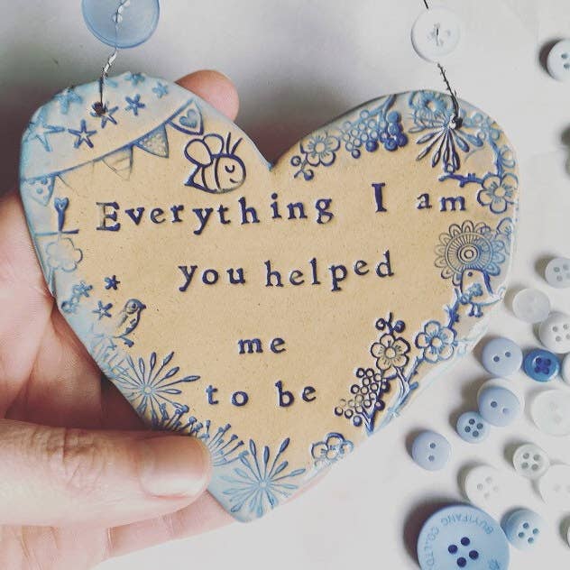 Handmade Ceramic Heart Imprinted Welsh Gift for wholesale by Love & Lovelier