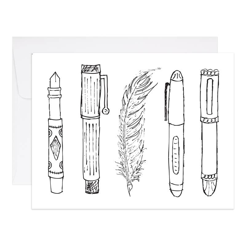 9th Letter Press - Wholesale Everyday Greeting Card - Quills & Pens - Everyday Greeting Card0