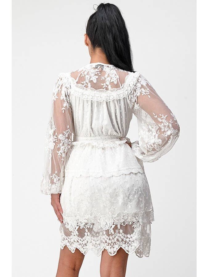 SHOP17 - Wholesale Dress - Women's - Lace crochet mini dress 4543D-A6