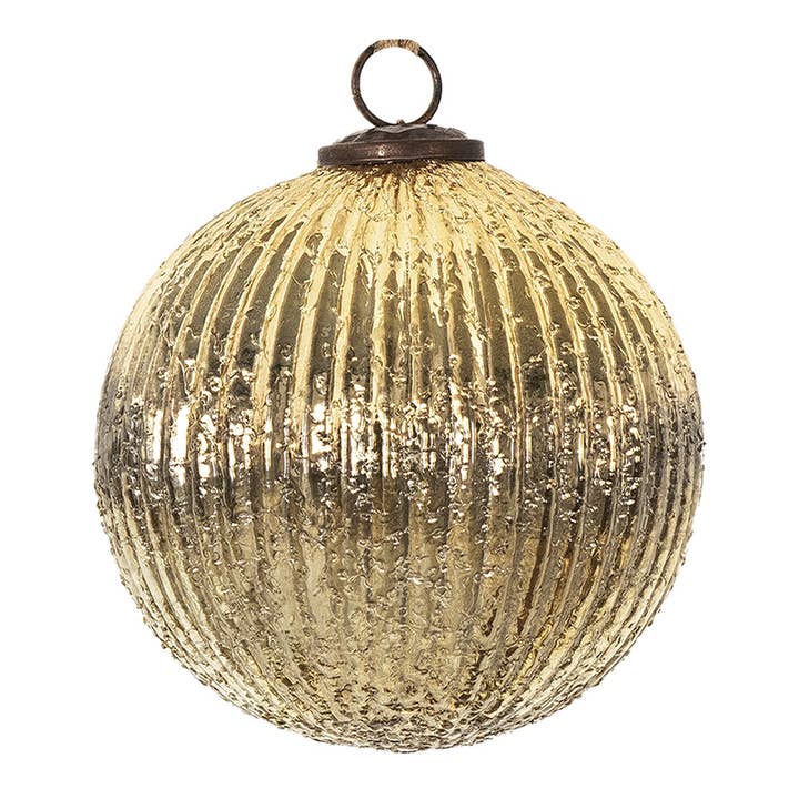 6GL3660 Christmas Bauble Ø 14 cm Gold colored Glass for wholesale by Clayre & Eef