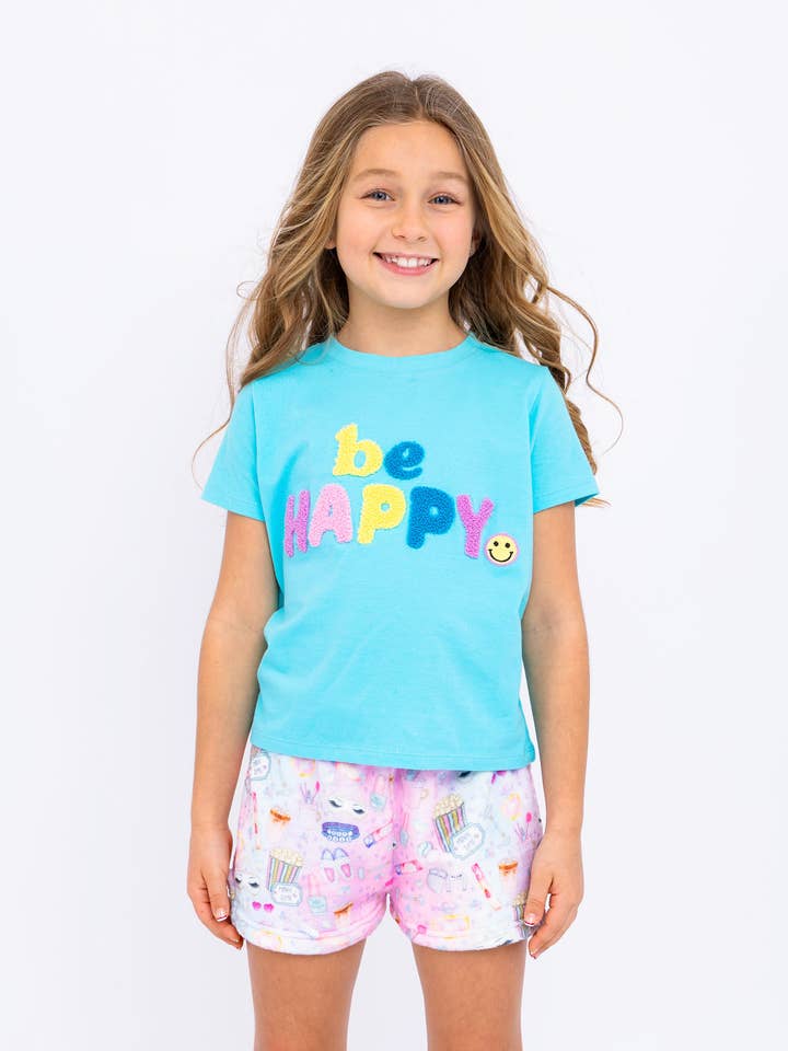 Girls Plush Lounge Short - Sleepover Print 2 Pc Prepack for wholesale by Limeapple