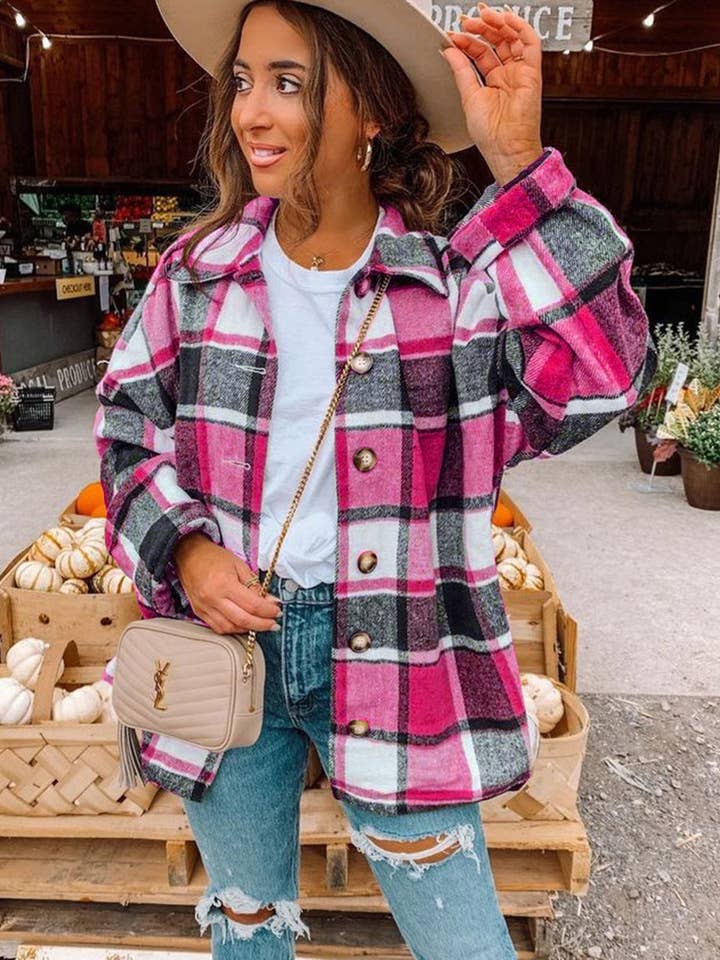 Aria Romance - Wholesale Cardigan - Women's - Checkered Shawl Collar Cardigan5