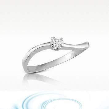 Solitaire-ring i 750 hvidguld med diamant på 0,07 ct - G farve VSI for engroshandel hos STEFANO PATRIARCHI