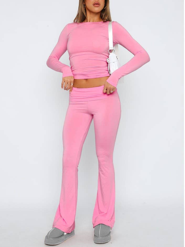 Rosa Clothing - Wholesale Pants - Women's - basic low rise flare pant2