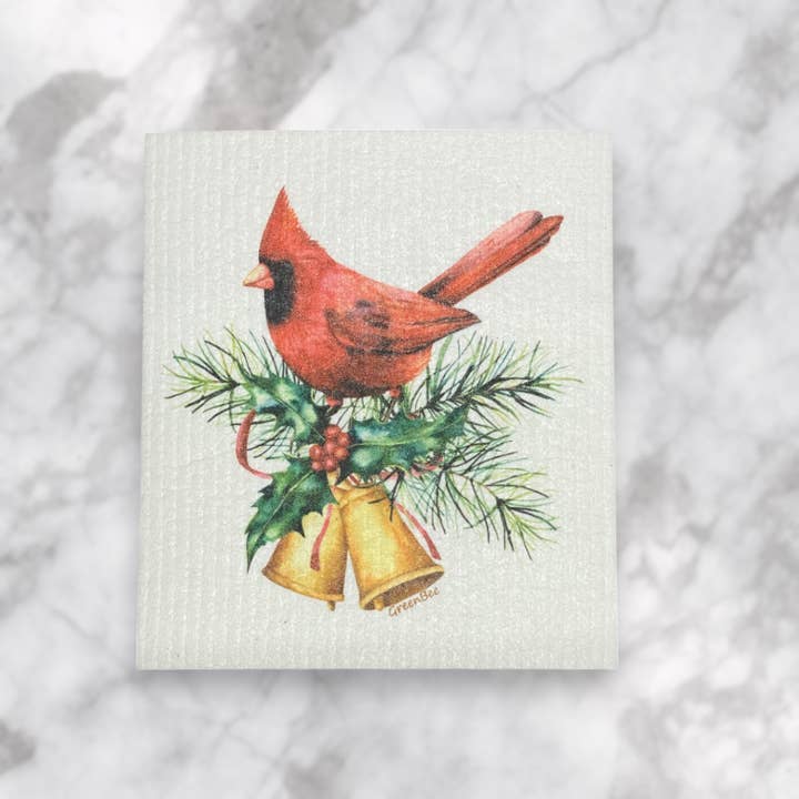Green Bee Tea Towels - Wholesale Dishcloth - Christmas Cardinal Towel | Kitchen Cloth |Swedish Dish Cloth2