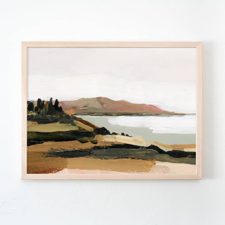 Arte de Pared de Paisaje Cálido de la Orilla del Lago - Lago del Bosque para venta al por mayor de Laurie Anne Art