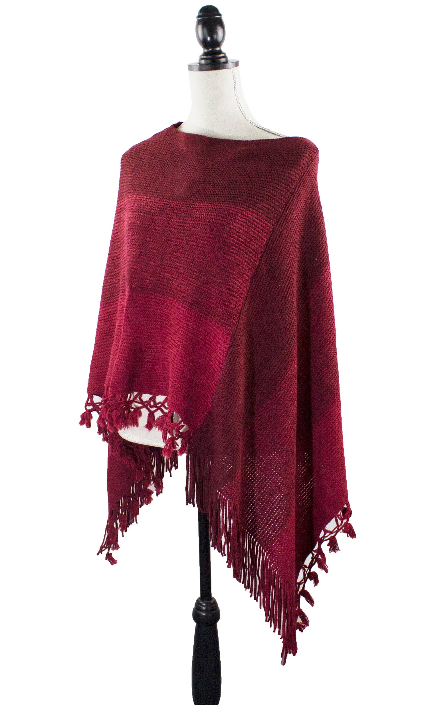 Fennco Styles - Venta al por mayor Poncho - Mujer - Suéter Poncho de Bloques de Color con Flecos29