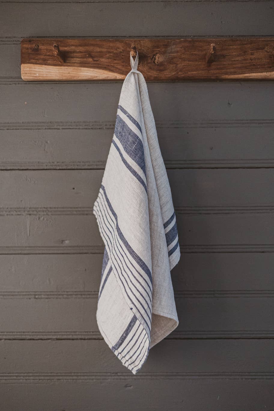 Natural Dark Blue Stripes French style Linen Kitchen Towels   for wholesale on Faire3