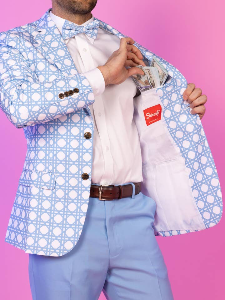 Shinesty, Inc - Vente Blazer – homme - Veste de costume pour hommes | Blazer bleu clair en osier The Porch Swing
